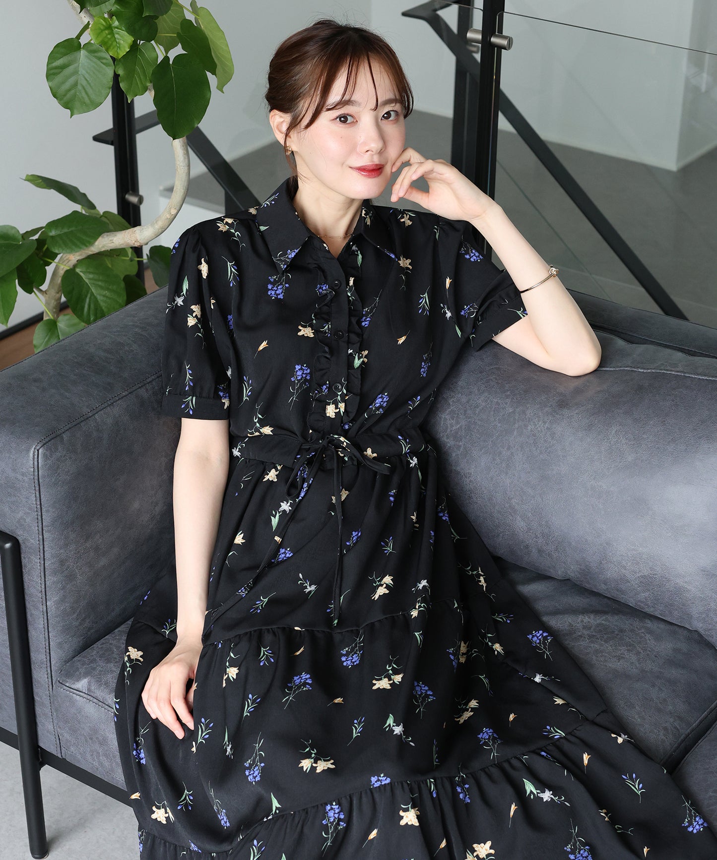 【早割5％OFF】フロントフリルワンピース
