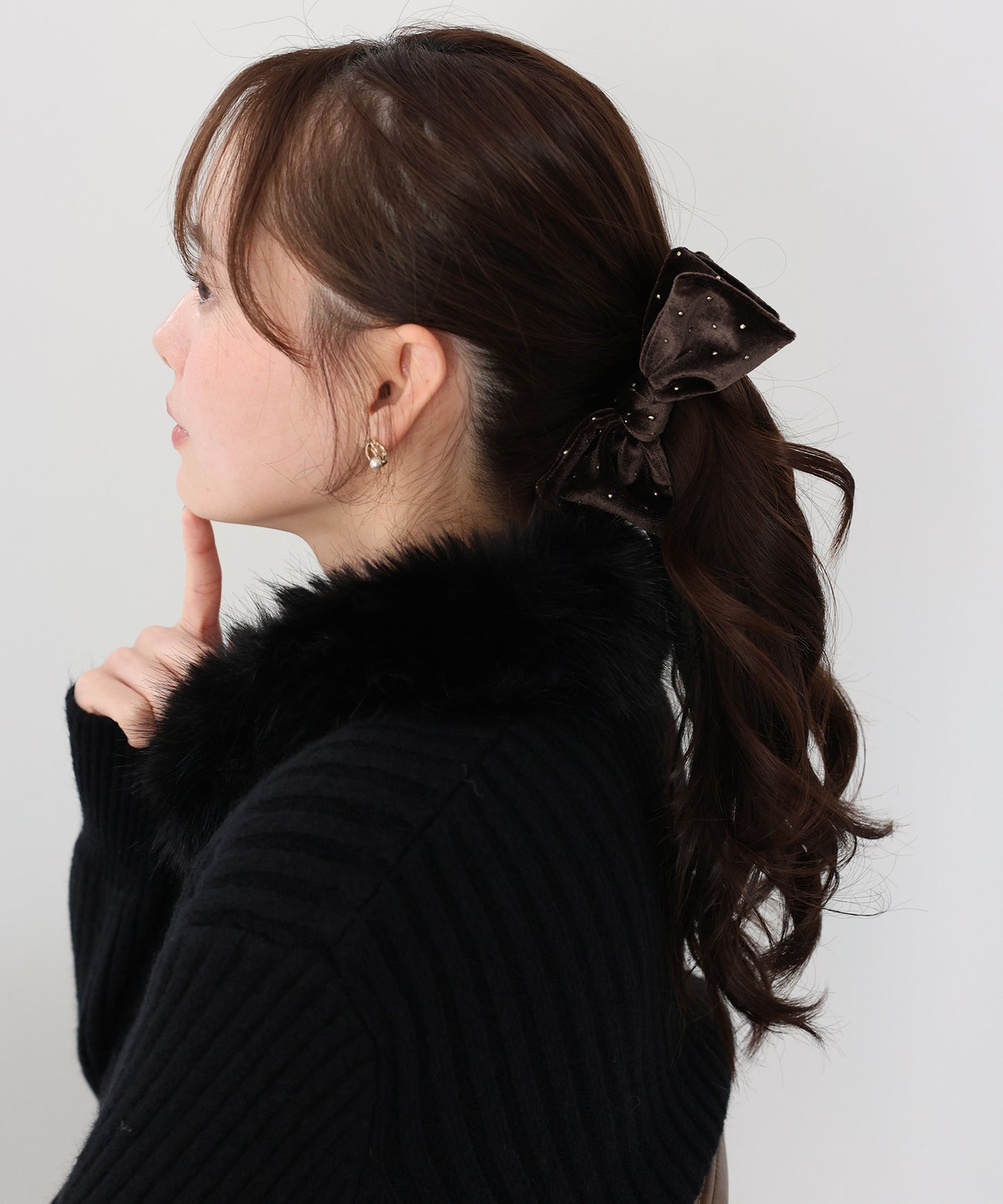 スタッズベロアバナナクリップ