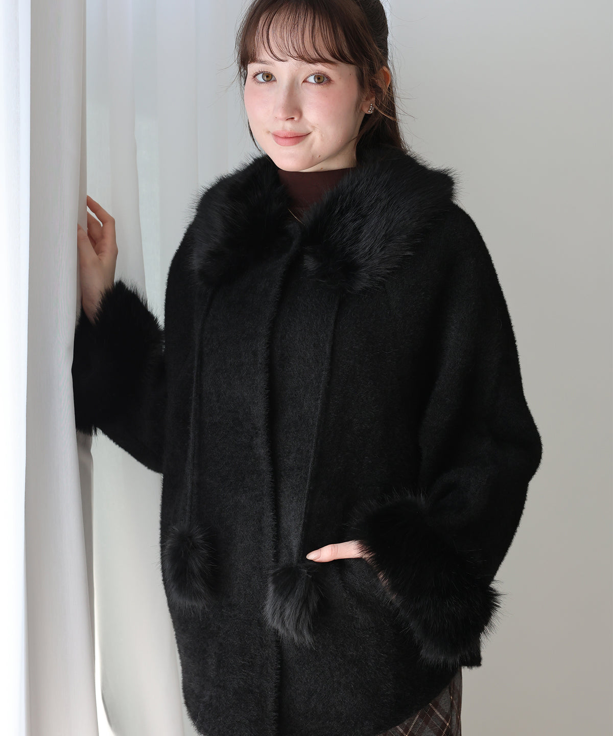 【早割5％OFF】ファーカラーショートコート
