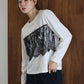 【早割5％OFF】ロングスリーブレースドッキングロゴTシャツ【メール便】