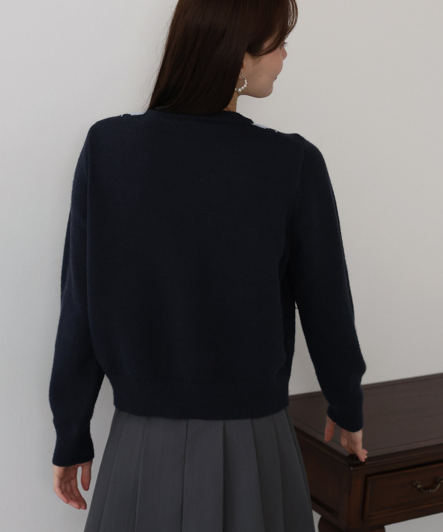 アーガイル柄カーディガン