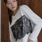 ロングスリーブレースドッキングロゴTシャツ【メール便】