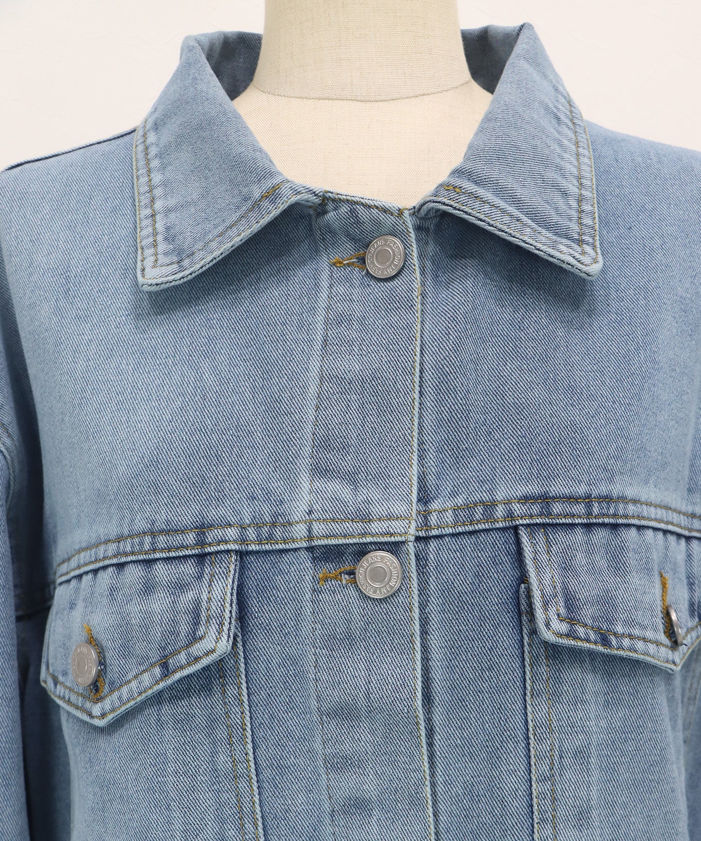 レーストリムデニムブルゾン