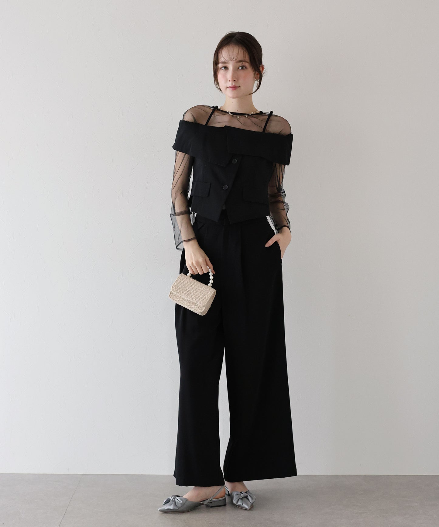 【TIME SALE】オフショルパンツドレス