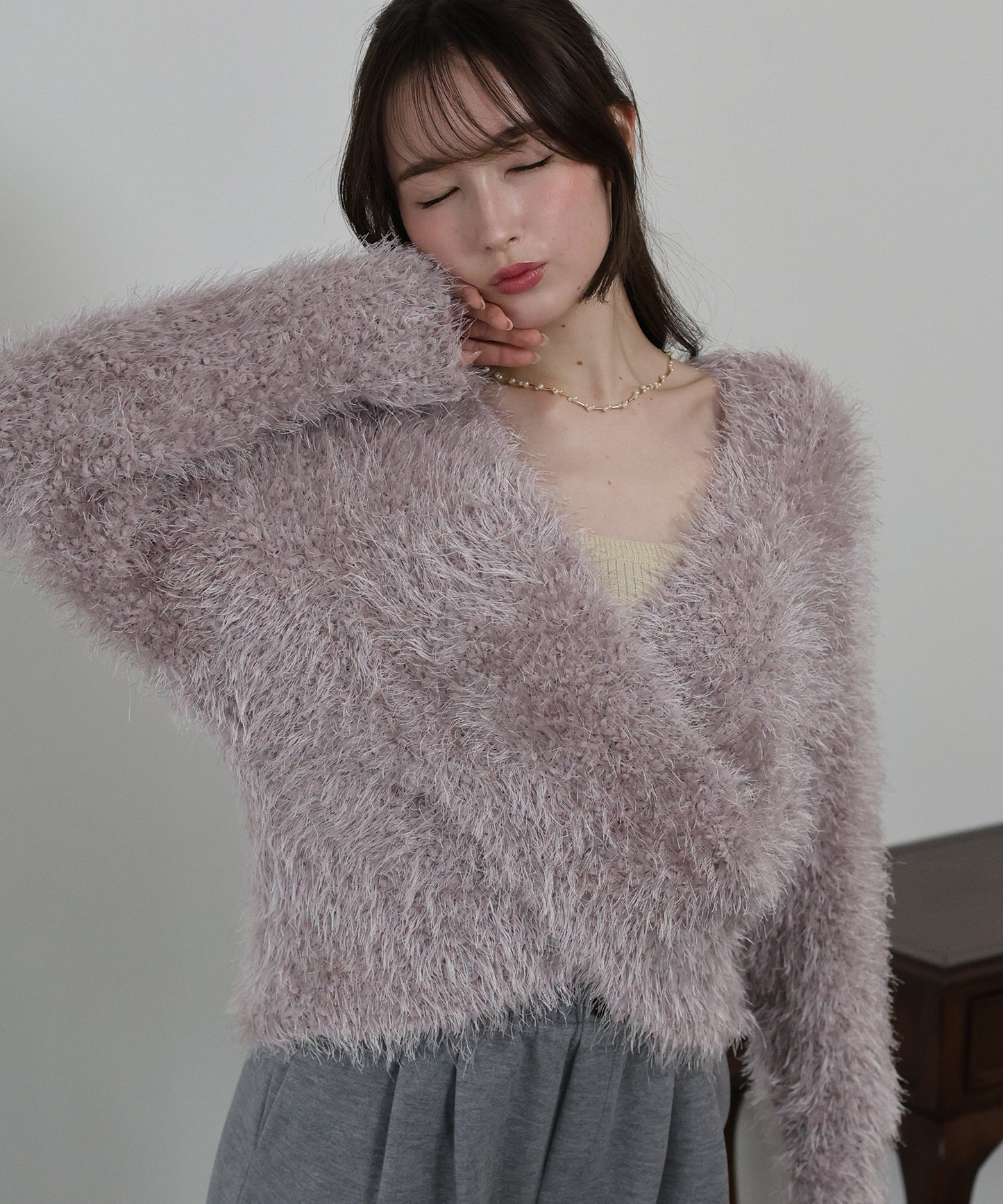 シャギークロスニット