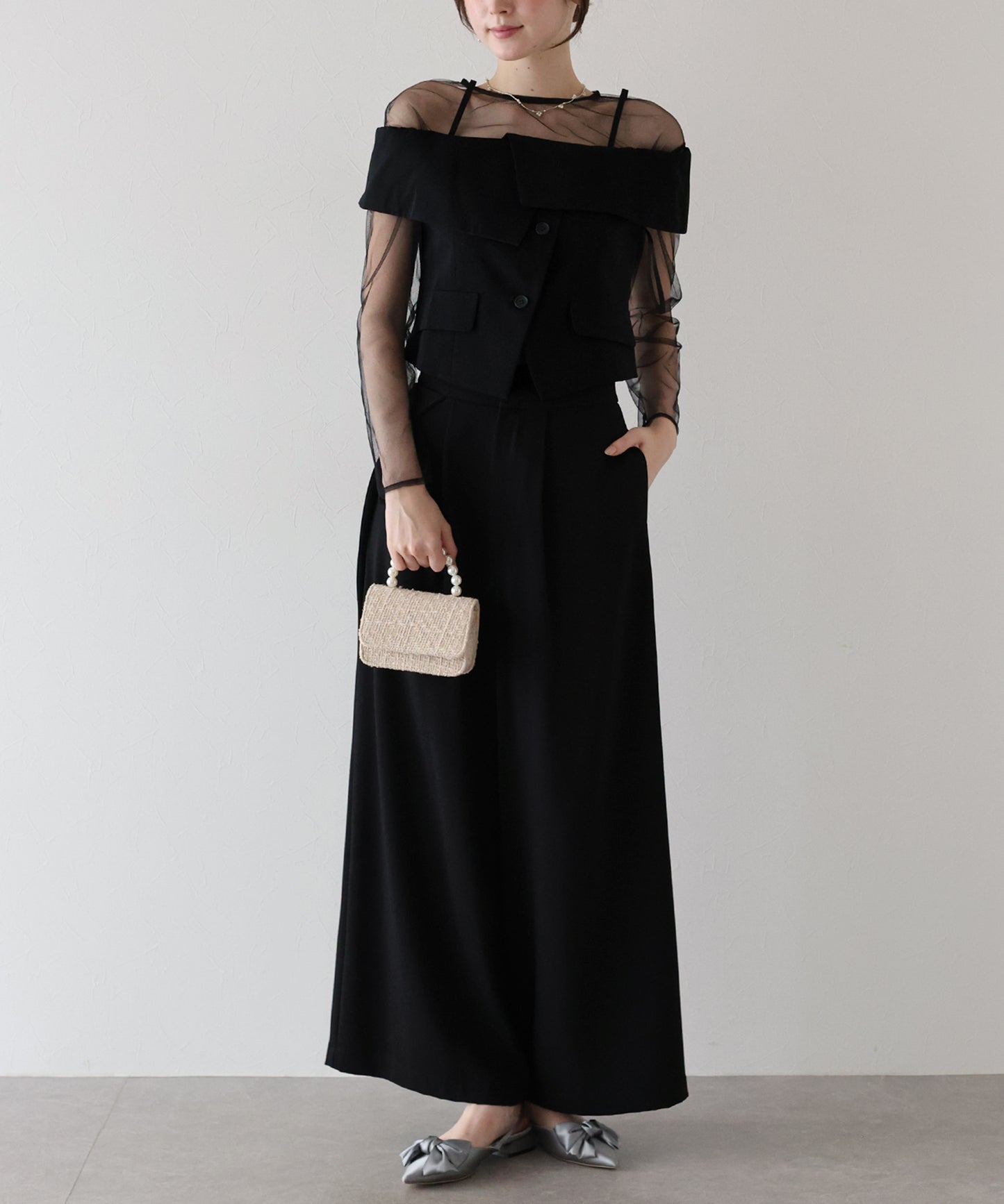 【TIME SALE】オフショルパンツドレス