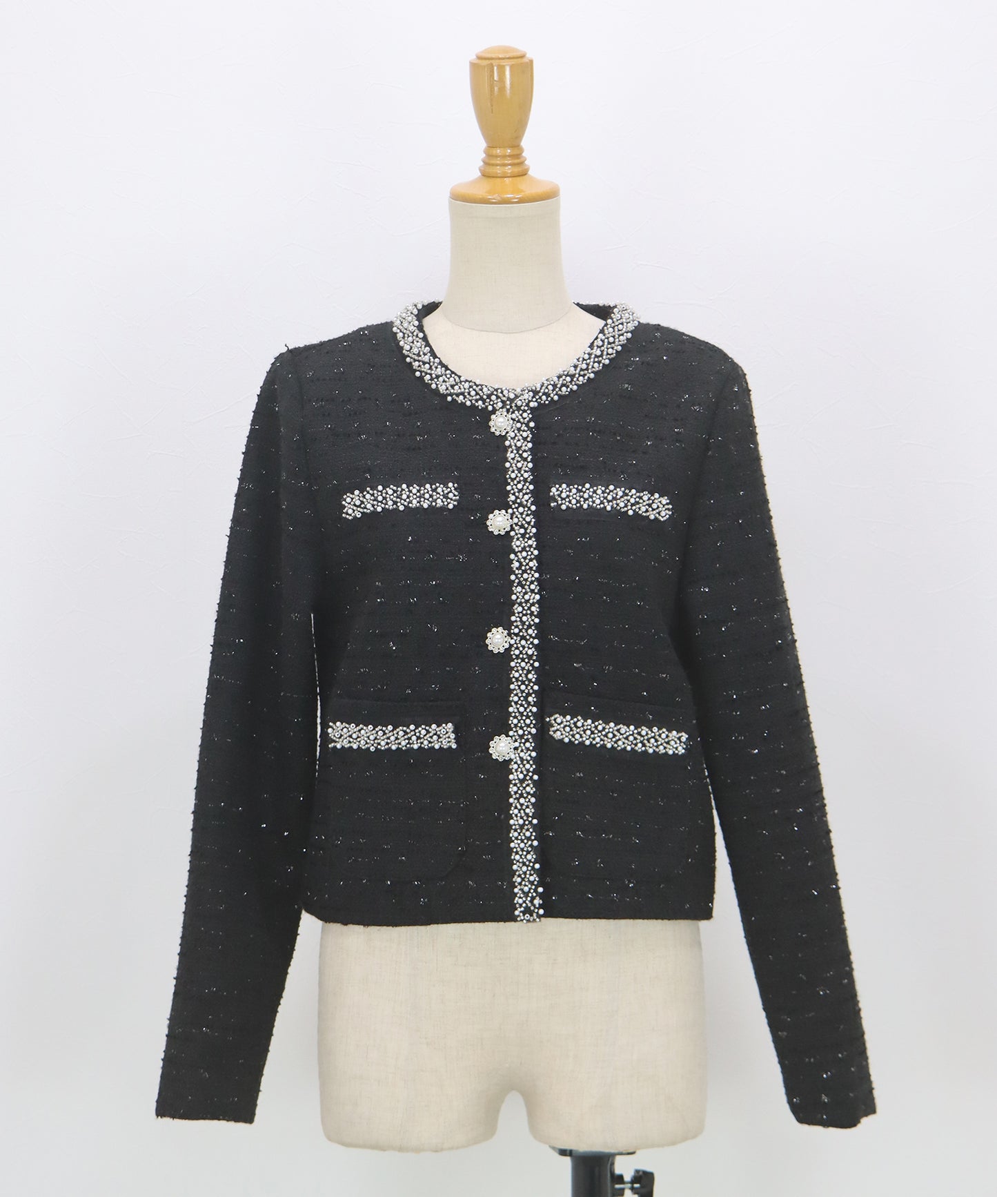 ビジューラメツイードジャケット