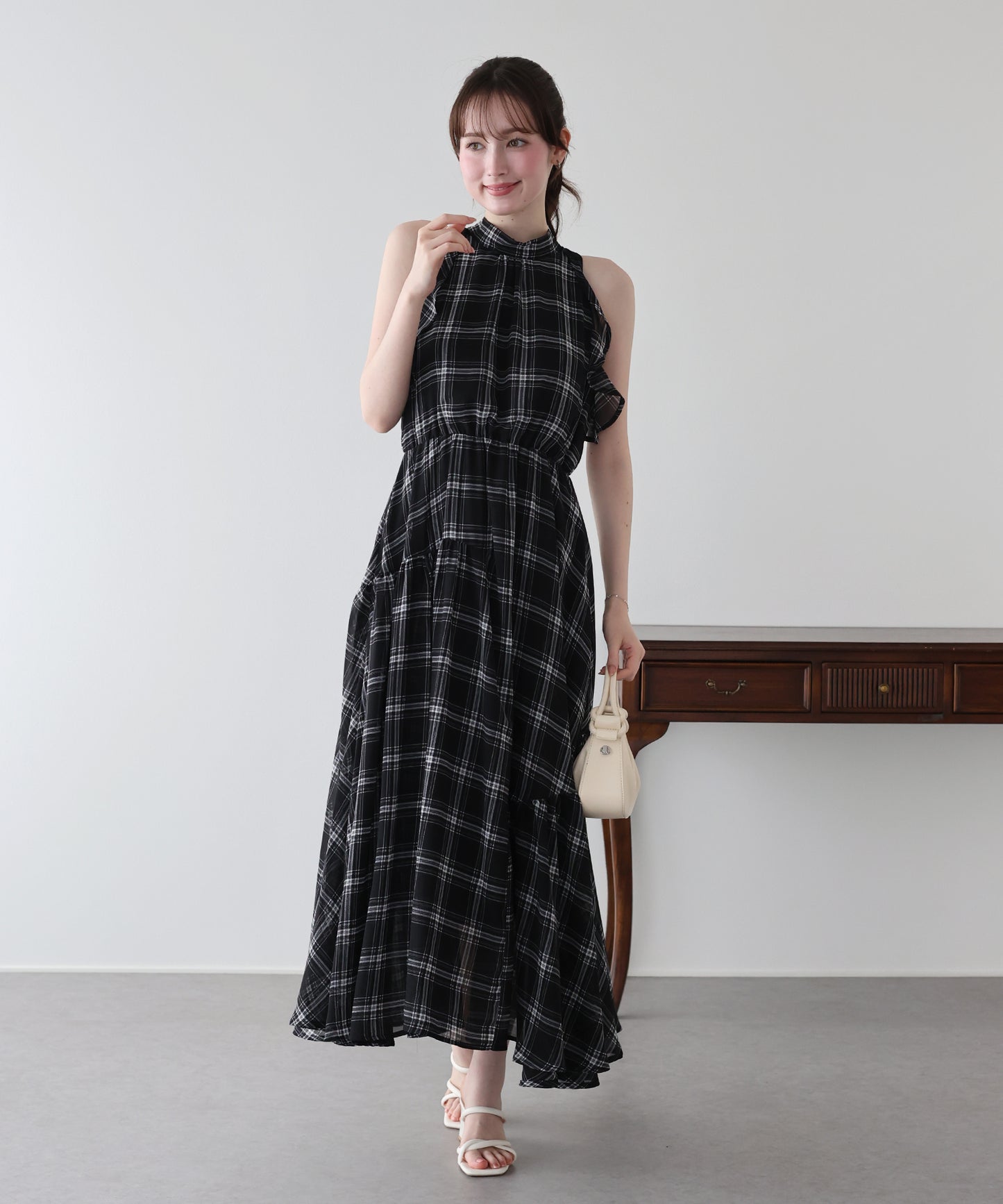 《2サイズ展開》2WAYボウタイ アメスリチェックワンピース
