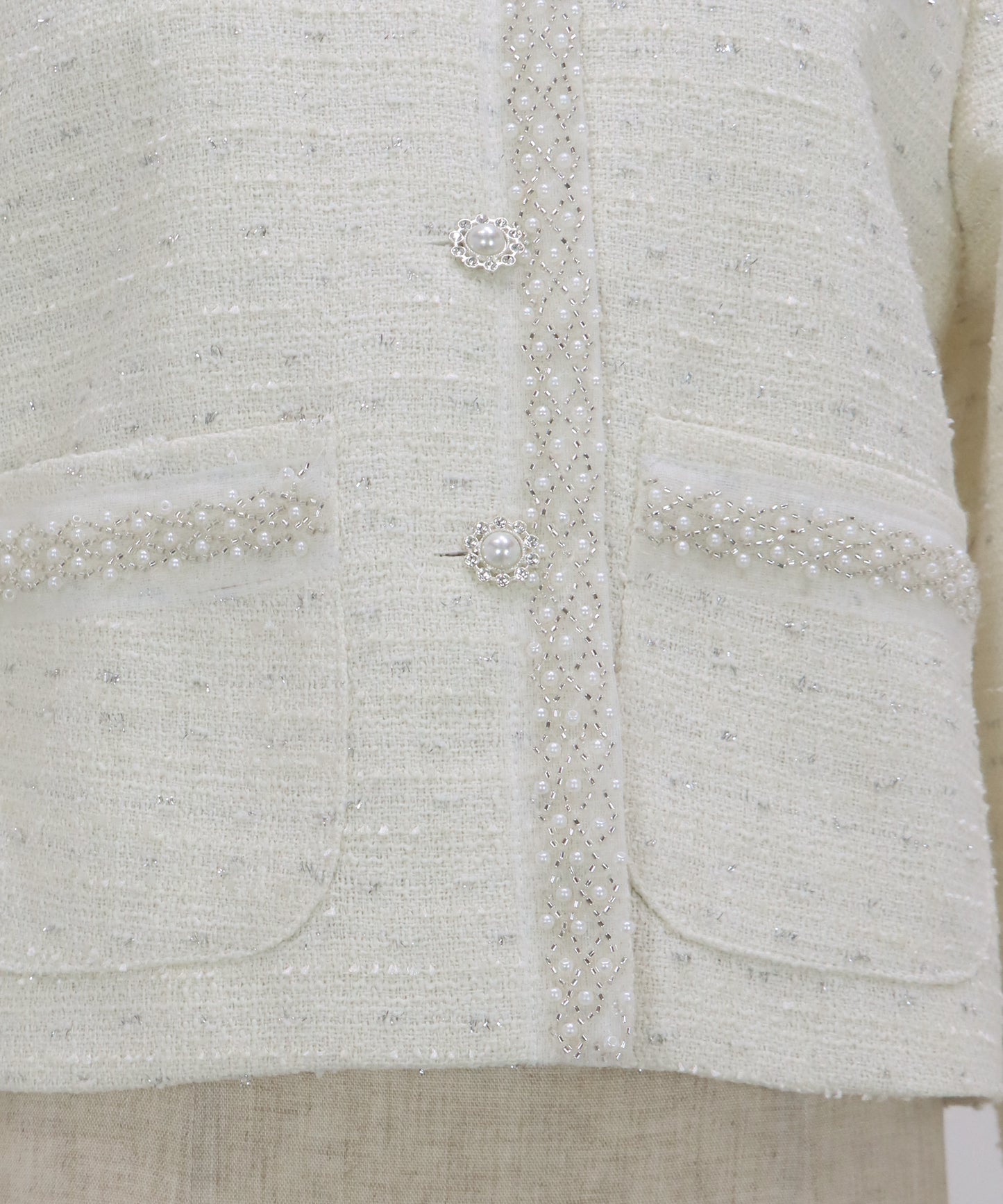 ビジューラメツイードジャケット