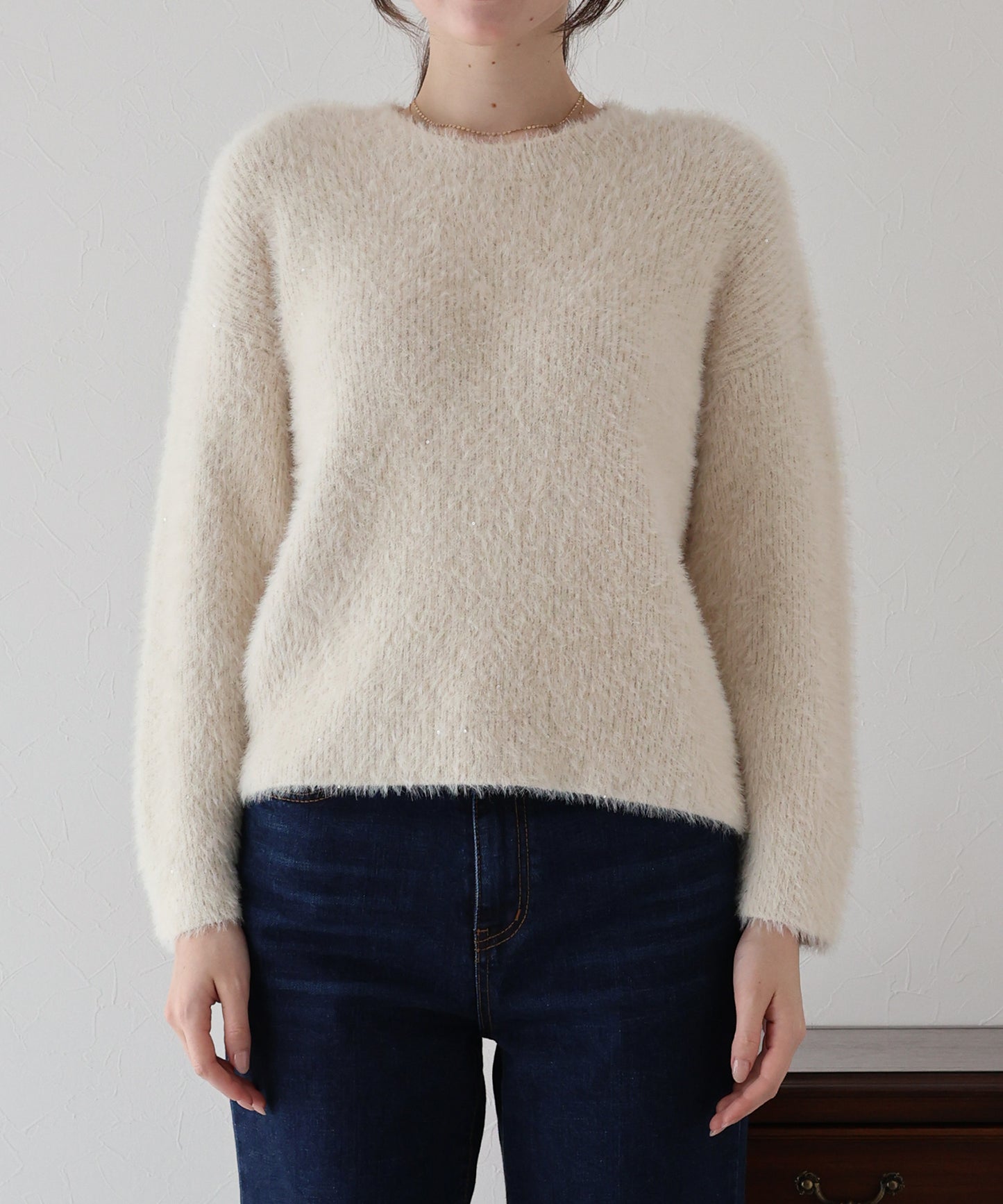 スパンコールラメシャギーニット