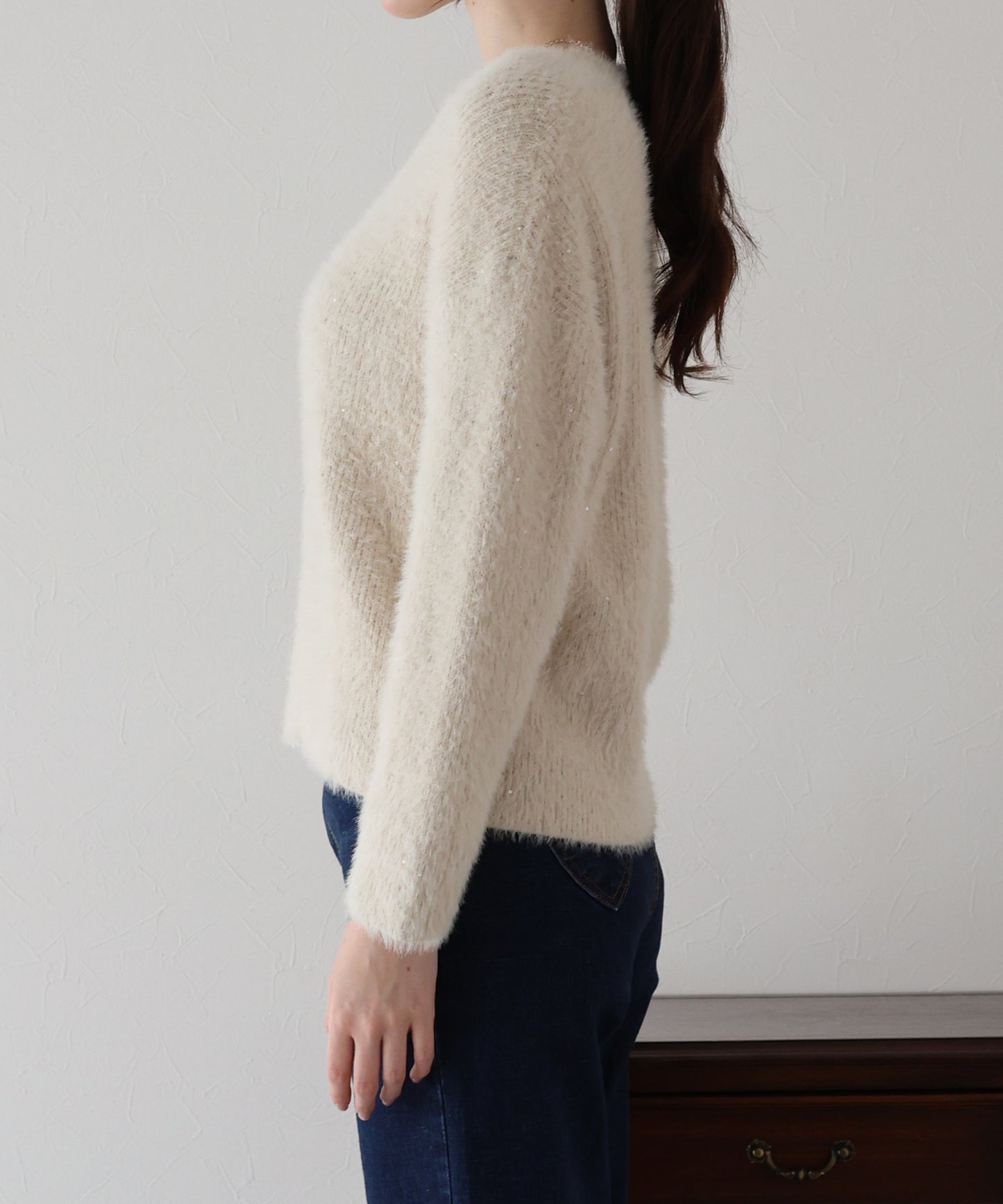 スパンコールラメシャギーニット