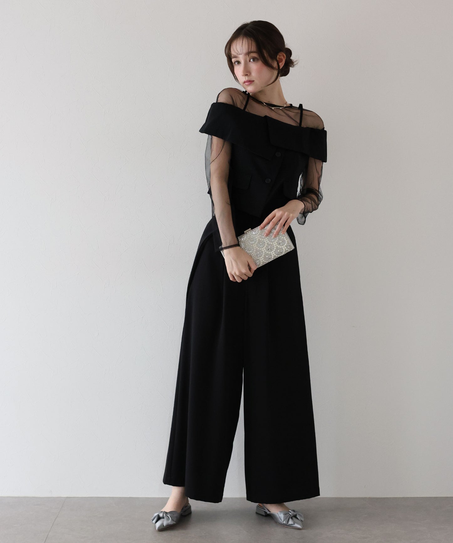 【TIME SALE】オフショルパンツドレス