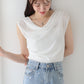 【TIME SALE】ドレープネックフレンチシアーTシャツ【ネコポス】