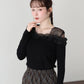 【早割5％OFF】アシンメトリーチュールフリルニット