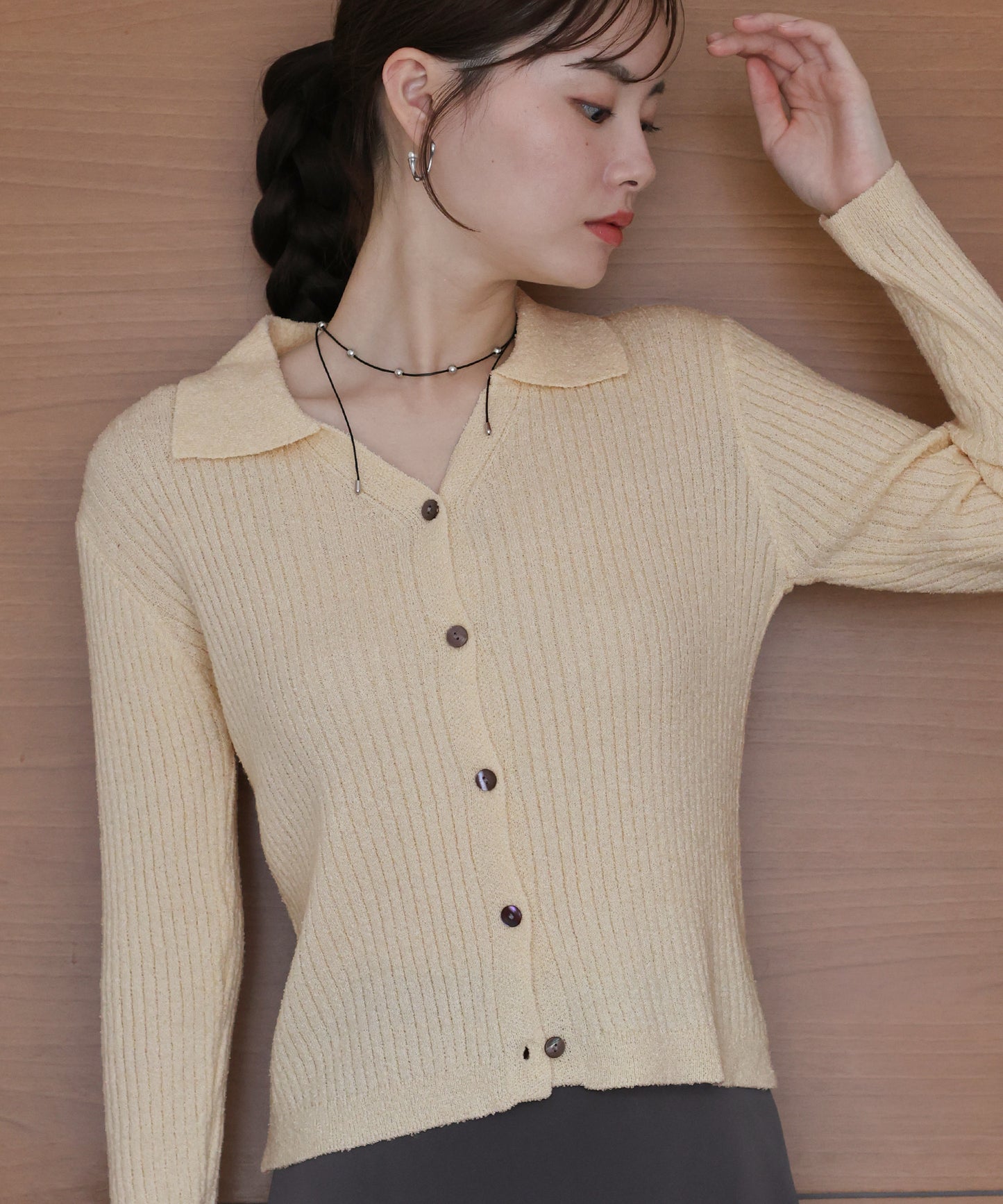 【早割5％OFF】メランジスキッパーニット