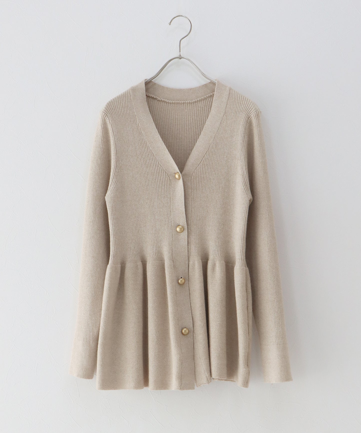 ゴールドボタンペプラムカーディガン[J by blue]