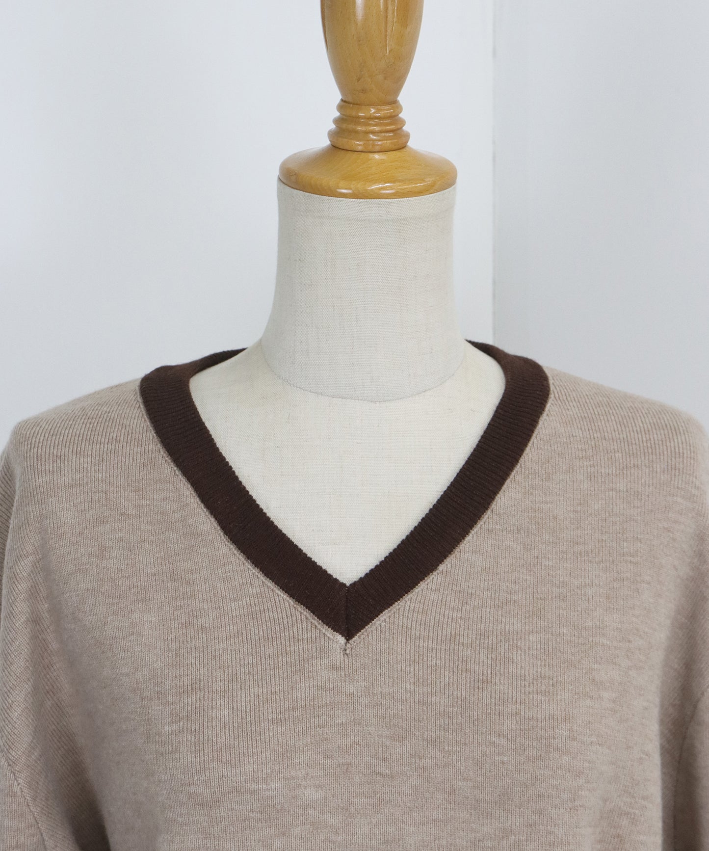 【TIME SALE】配色Vネックニット＆スカート セットアップ