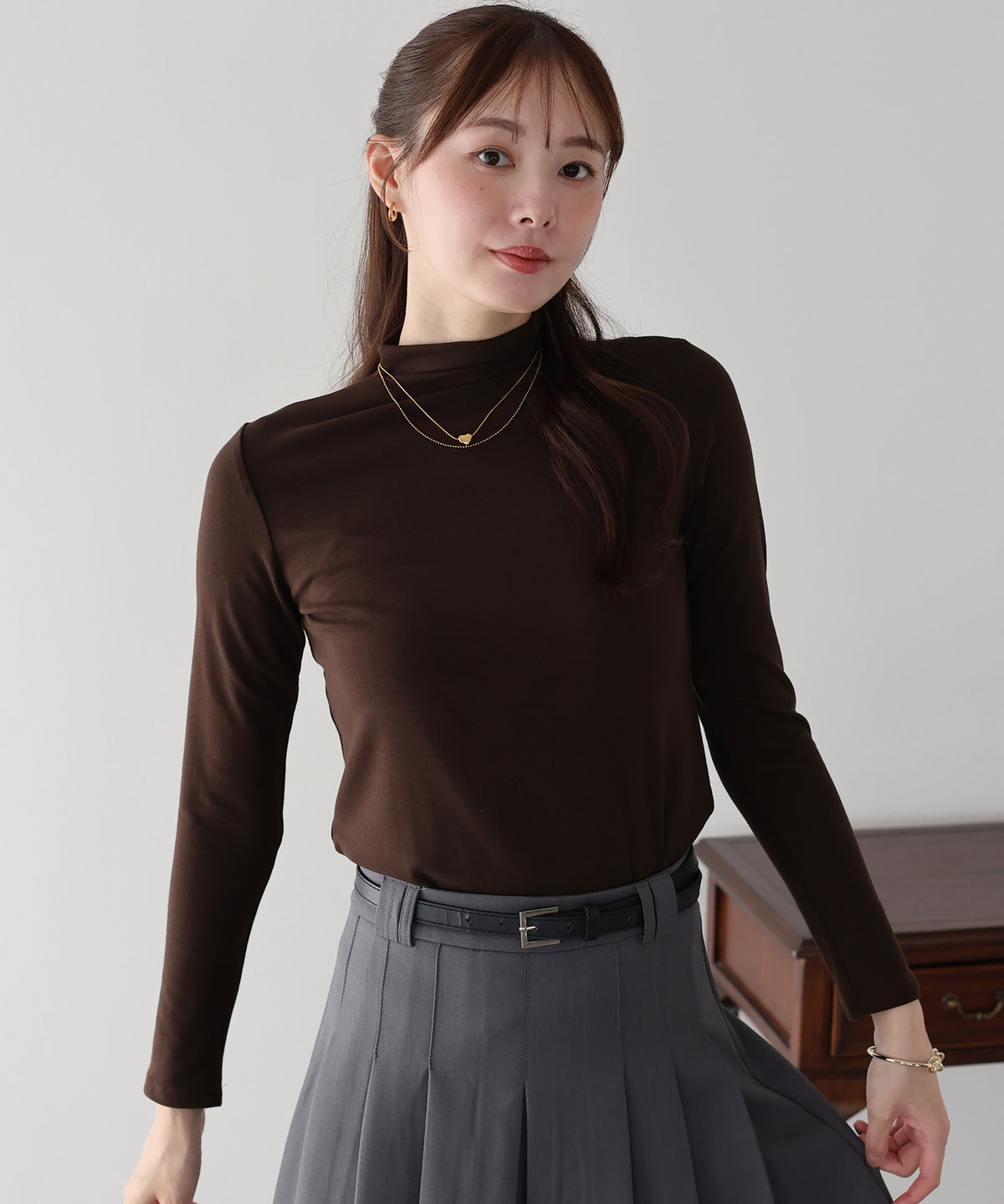 モックネックロングTシャツ【メール便】
