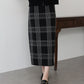 チェックニットタイトスカート