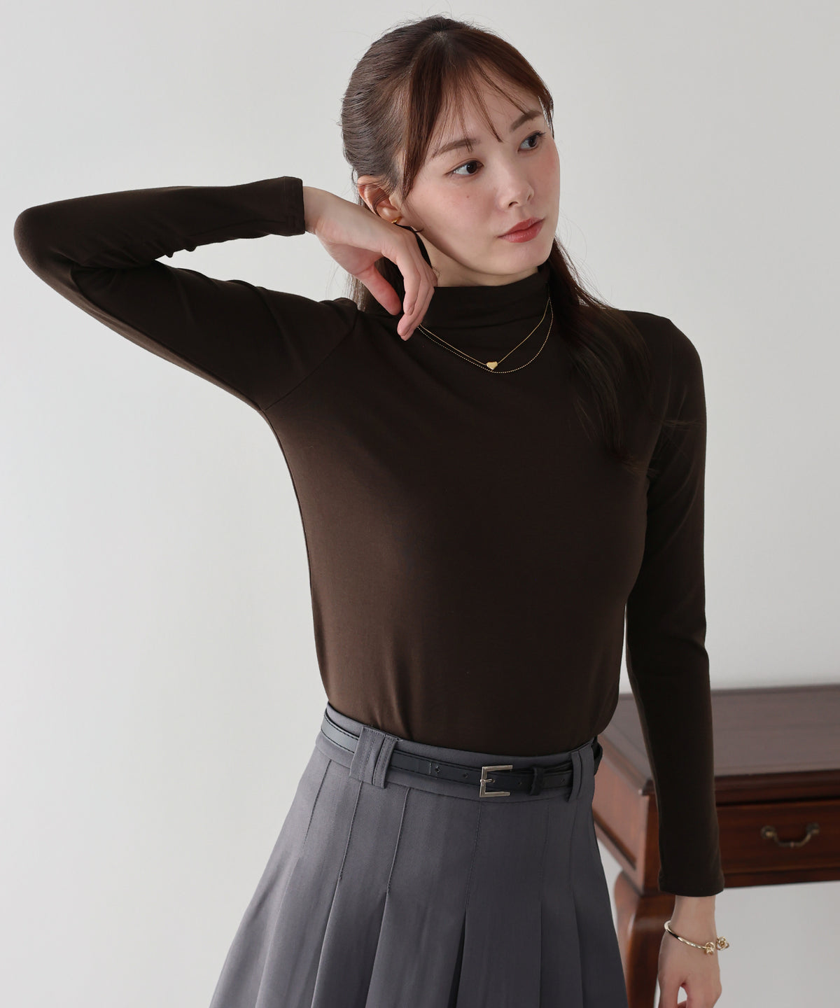 モックネックロングTシャツ【メール便】