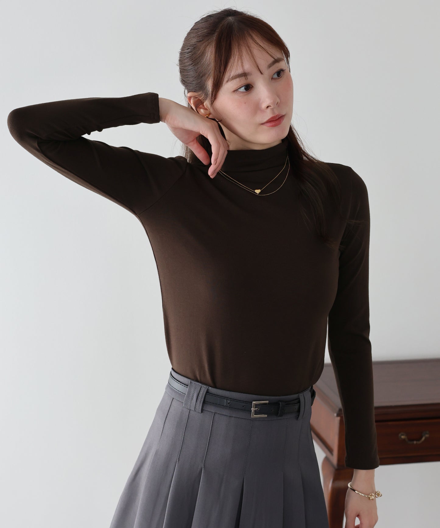 モックネックロングTシャツ【メール便】