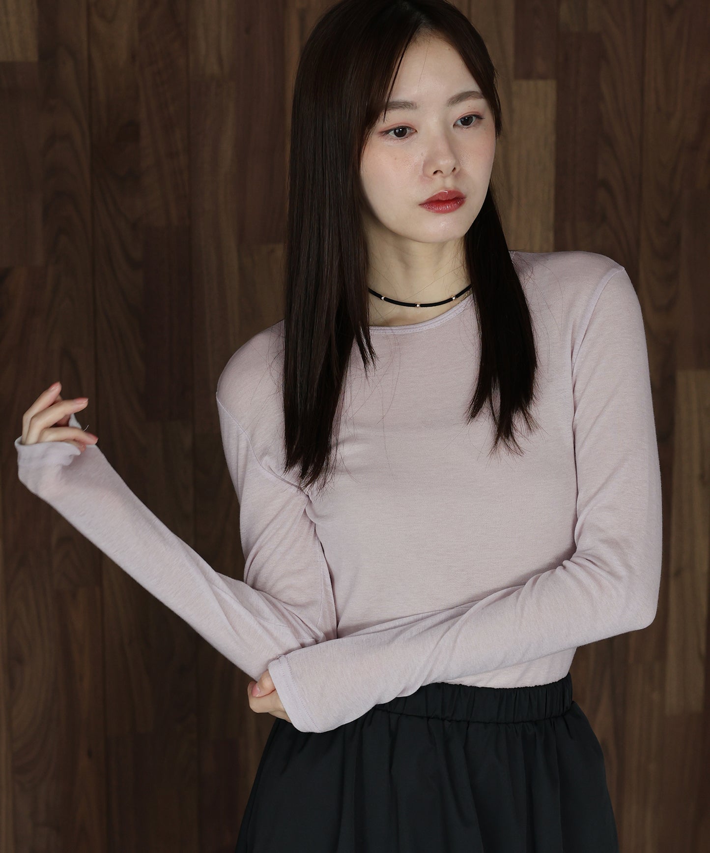 ロングスリーブシアーカットソー【ネコポス】