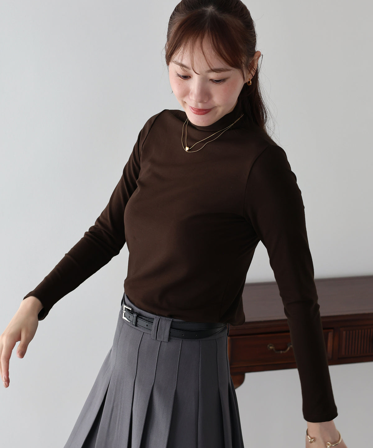モックネックロングTシャツ【メール便】