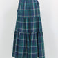 チェック柄サイドリボンティアードスカート