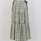 チェック柄サイドリボンティアードスカート