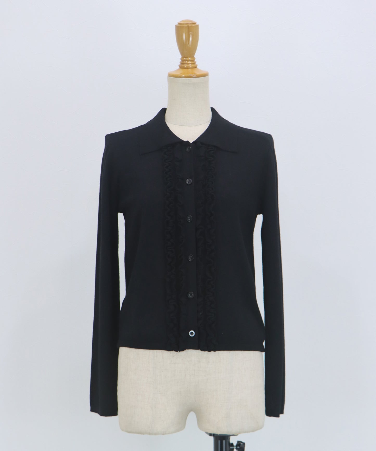 フロントフリルポロカーディガン