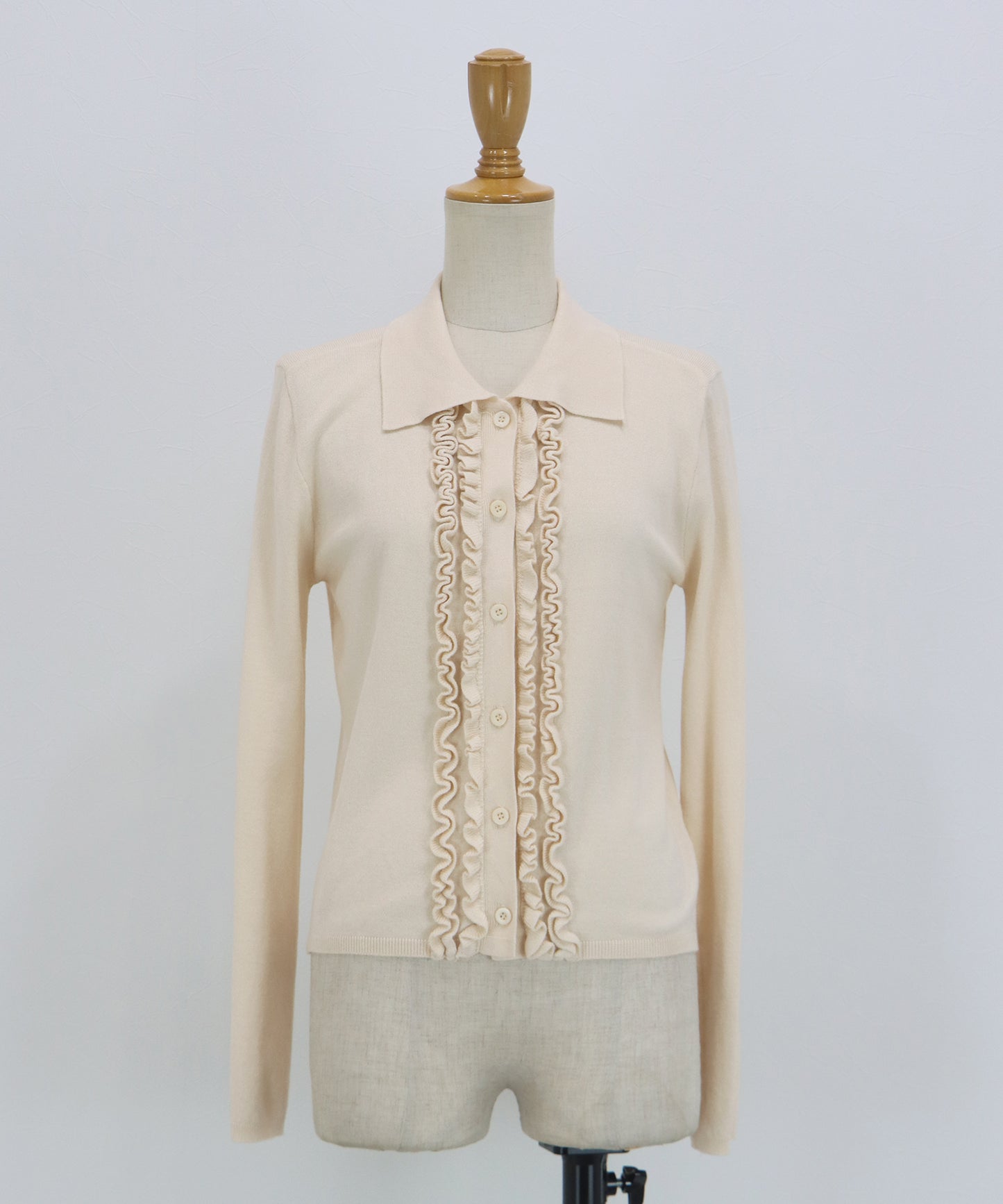 フロントフリルポロカーディガン