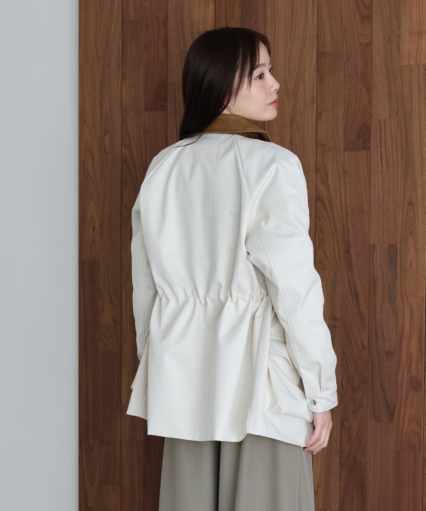 【早割5％OFF】レザー襟スプリングコート