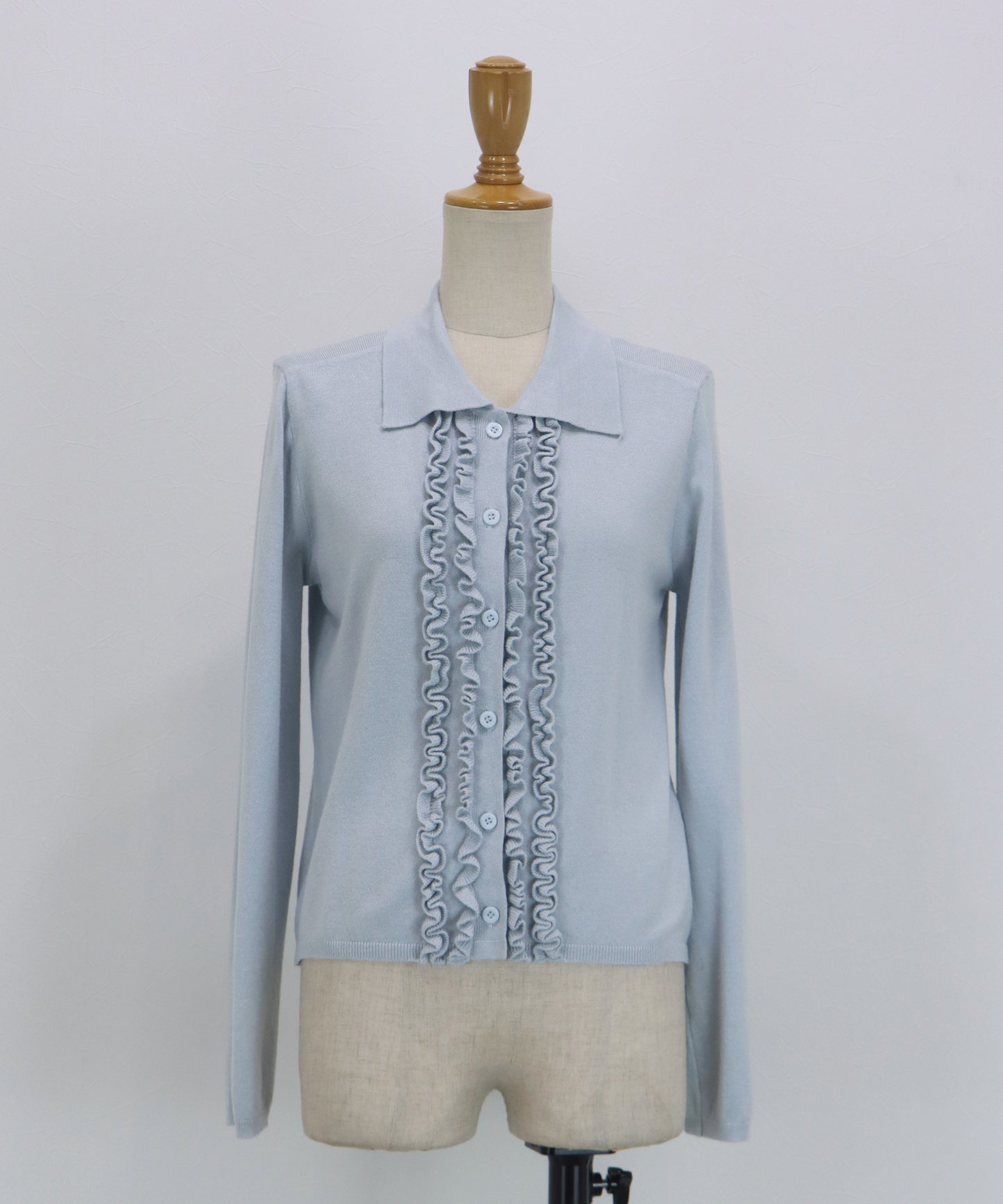 フロントフリルポロカーディガン