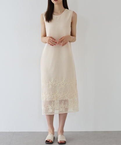 【新商品限定5％OFF（火）】コード刺繍レースワンピース[J by blue]