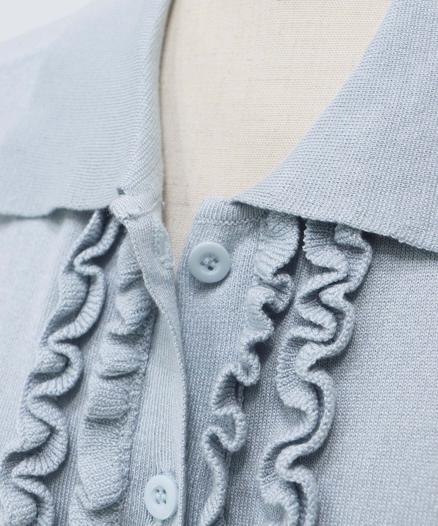 フロントフリルポロカーディガン