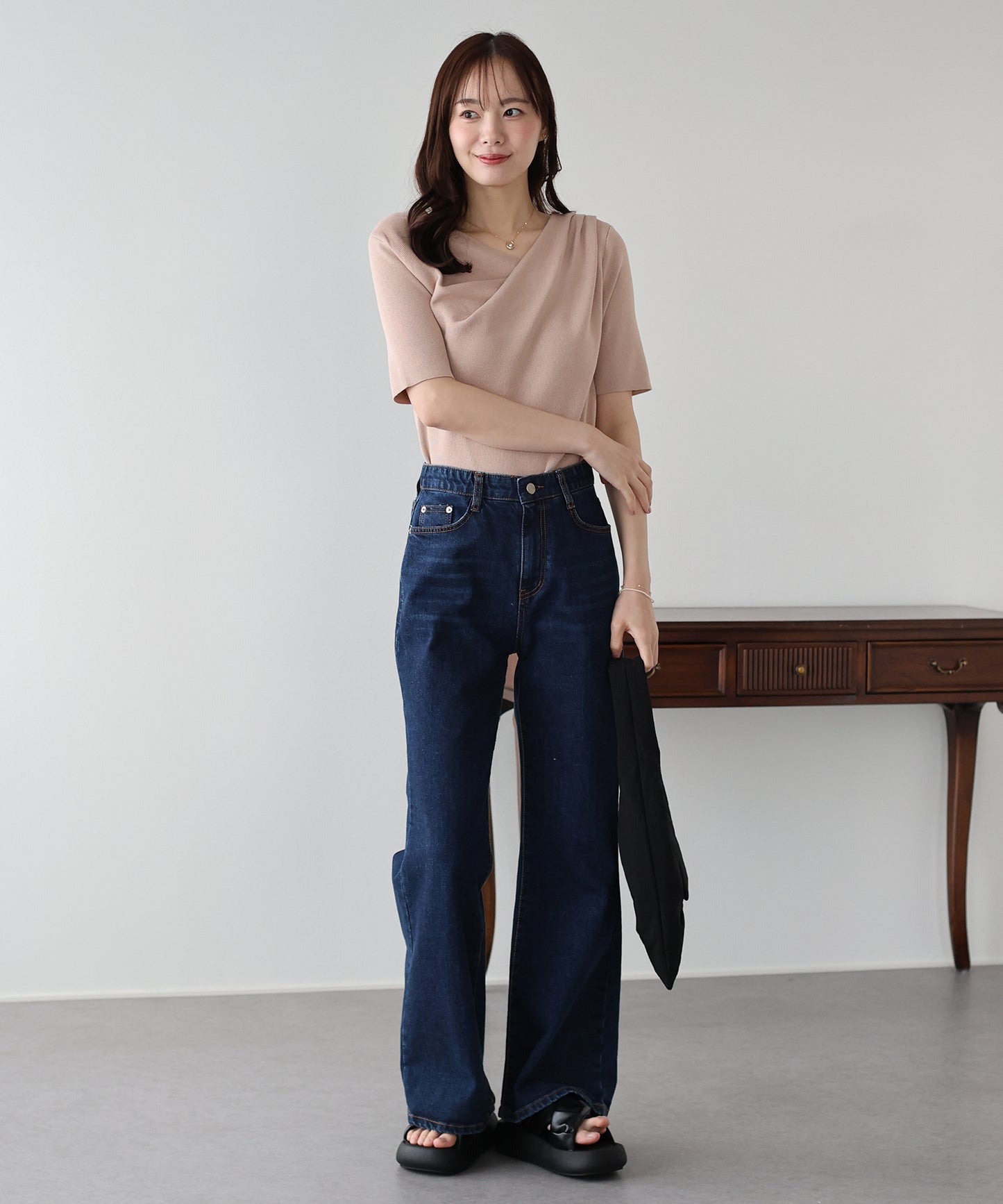 ドレープネックニット【ネコポス】