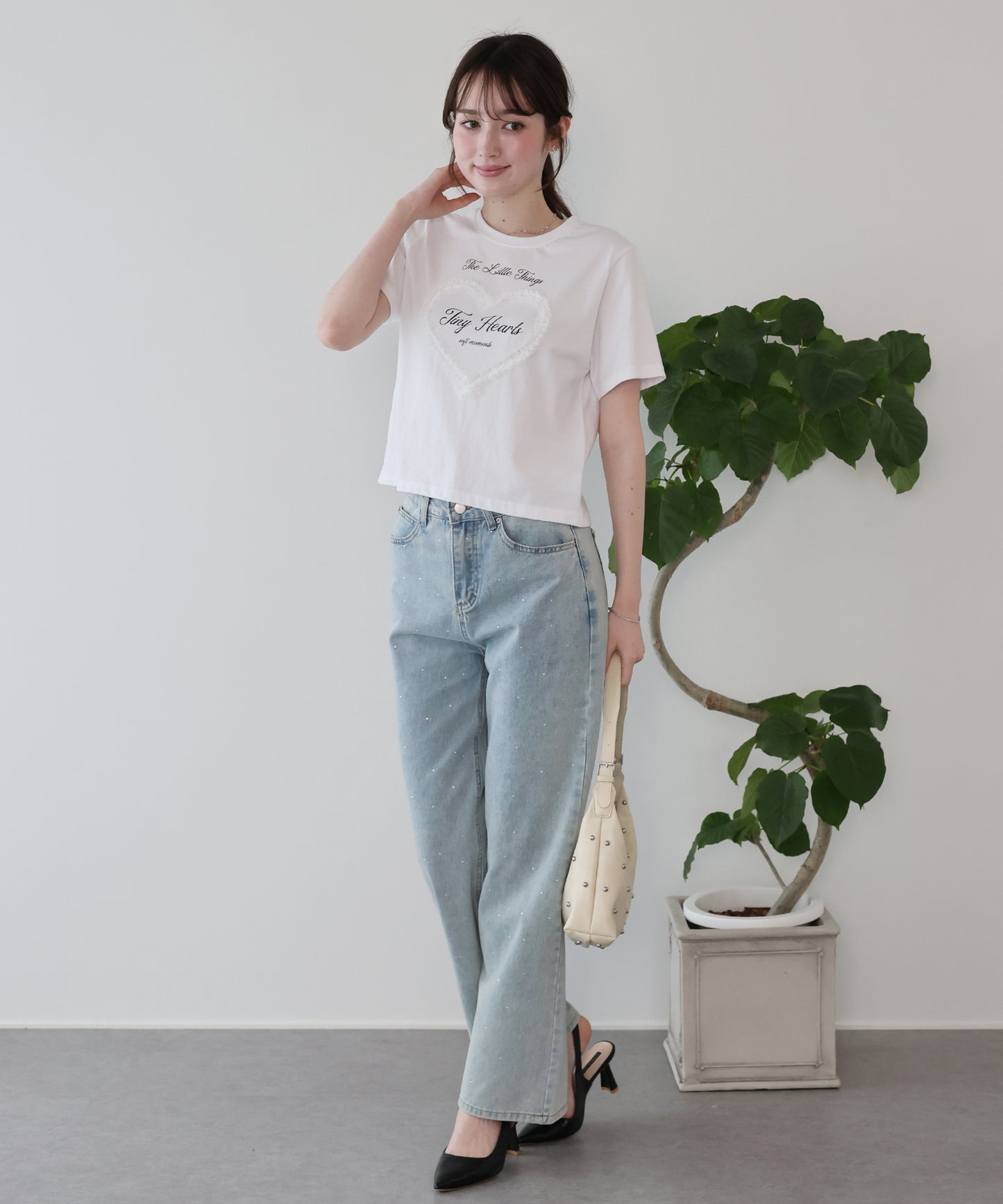 ハートレースショートTシャツ【メール便】