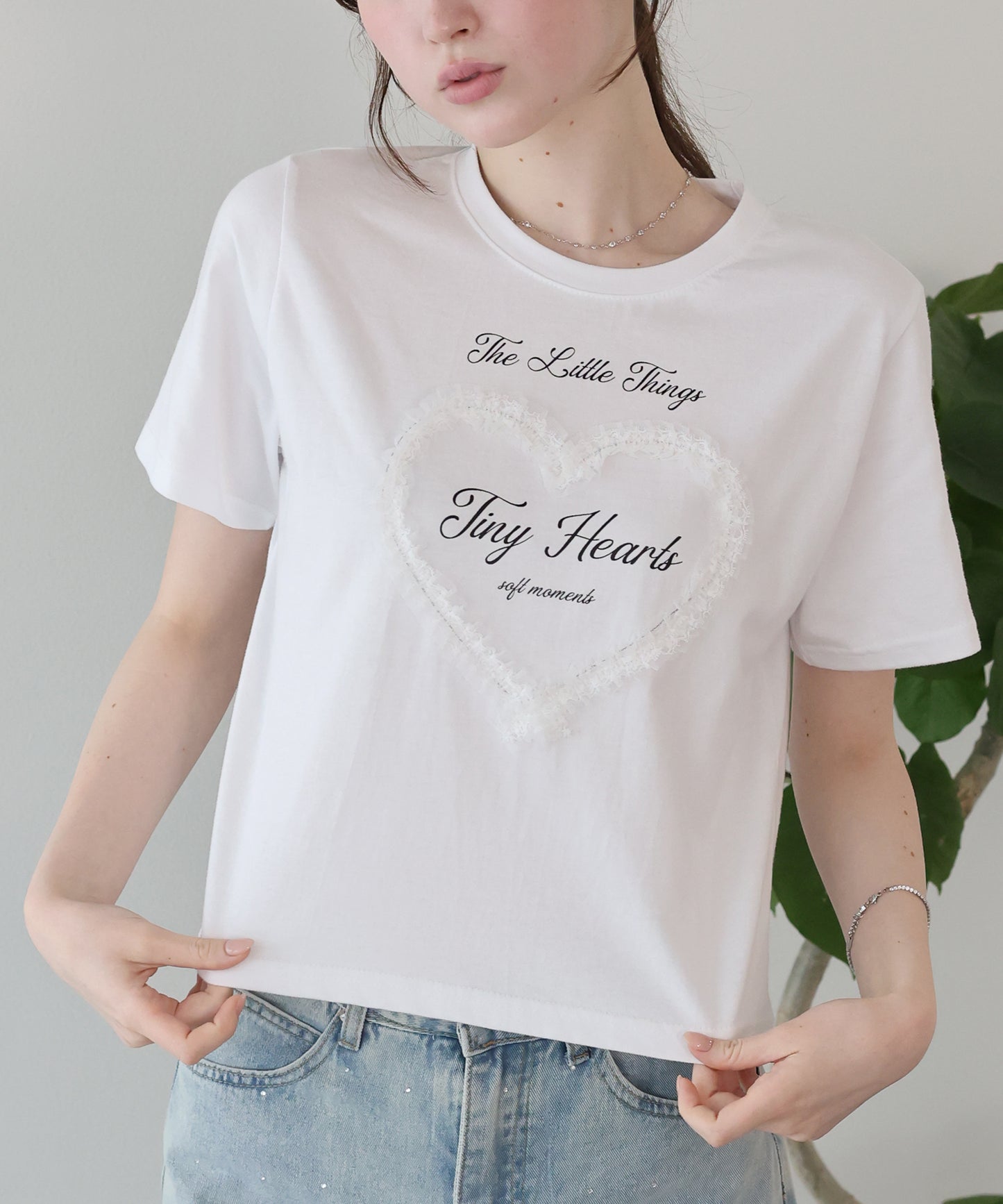 ハートレースショートTシャツ【メール便】