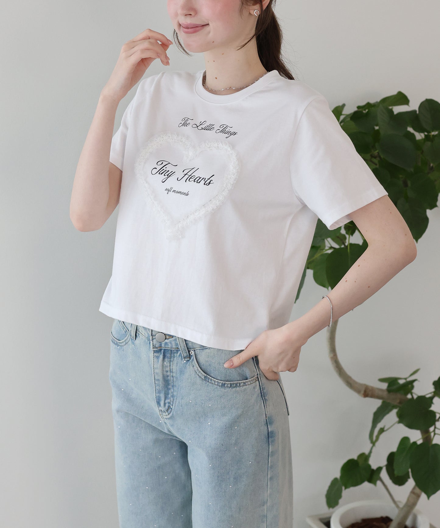 ハートレースショートTシャツ【メール便】