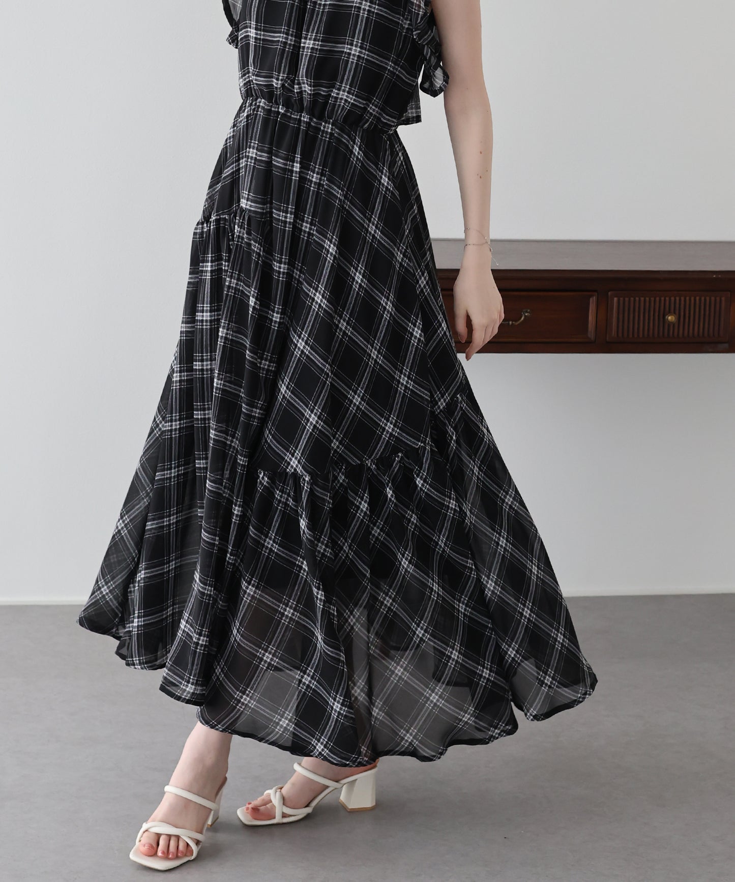 【早割5％OFF】《2サイズ展開》2WAYボウタイ アメスリチェックワンピース