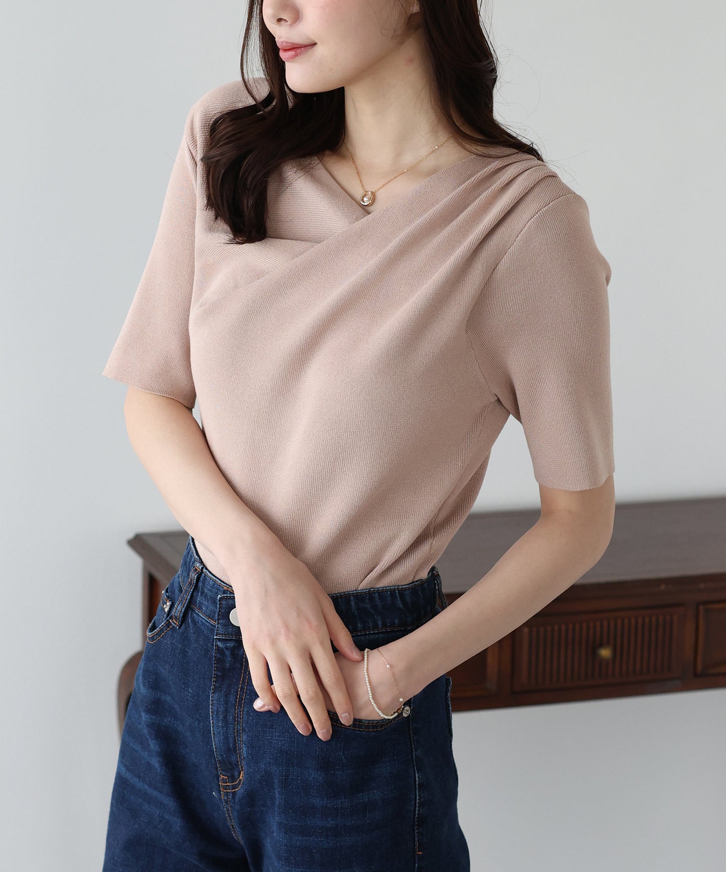 ドレープネックニット【ネコポス】