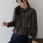 【早割5％OFF】フリルティアードピーチブラウス