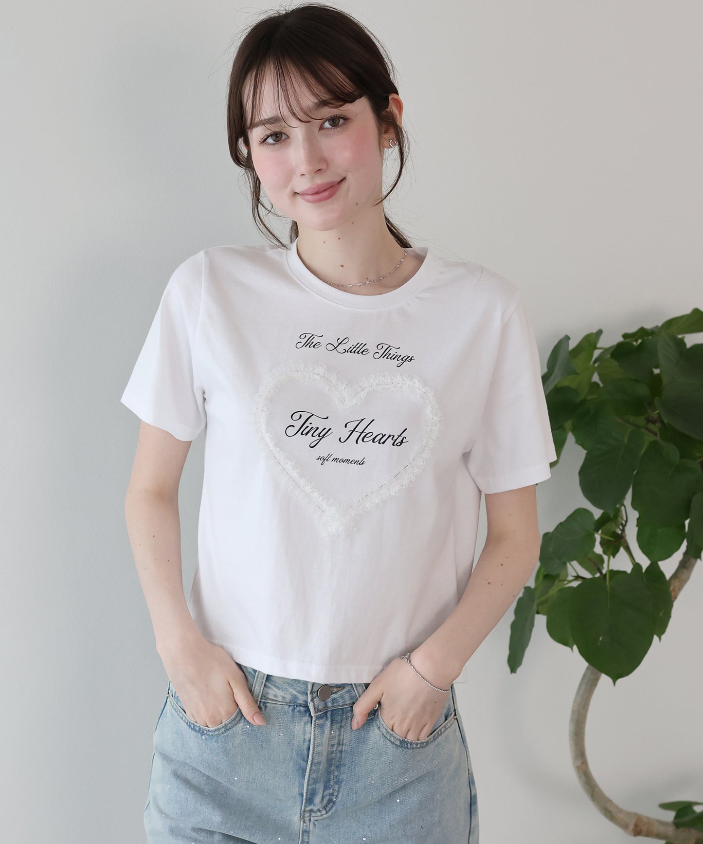 ハートレースショートTシャツ【メール便】