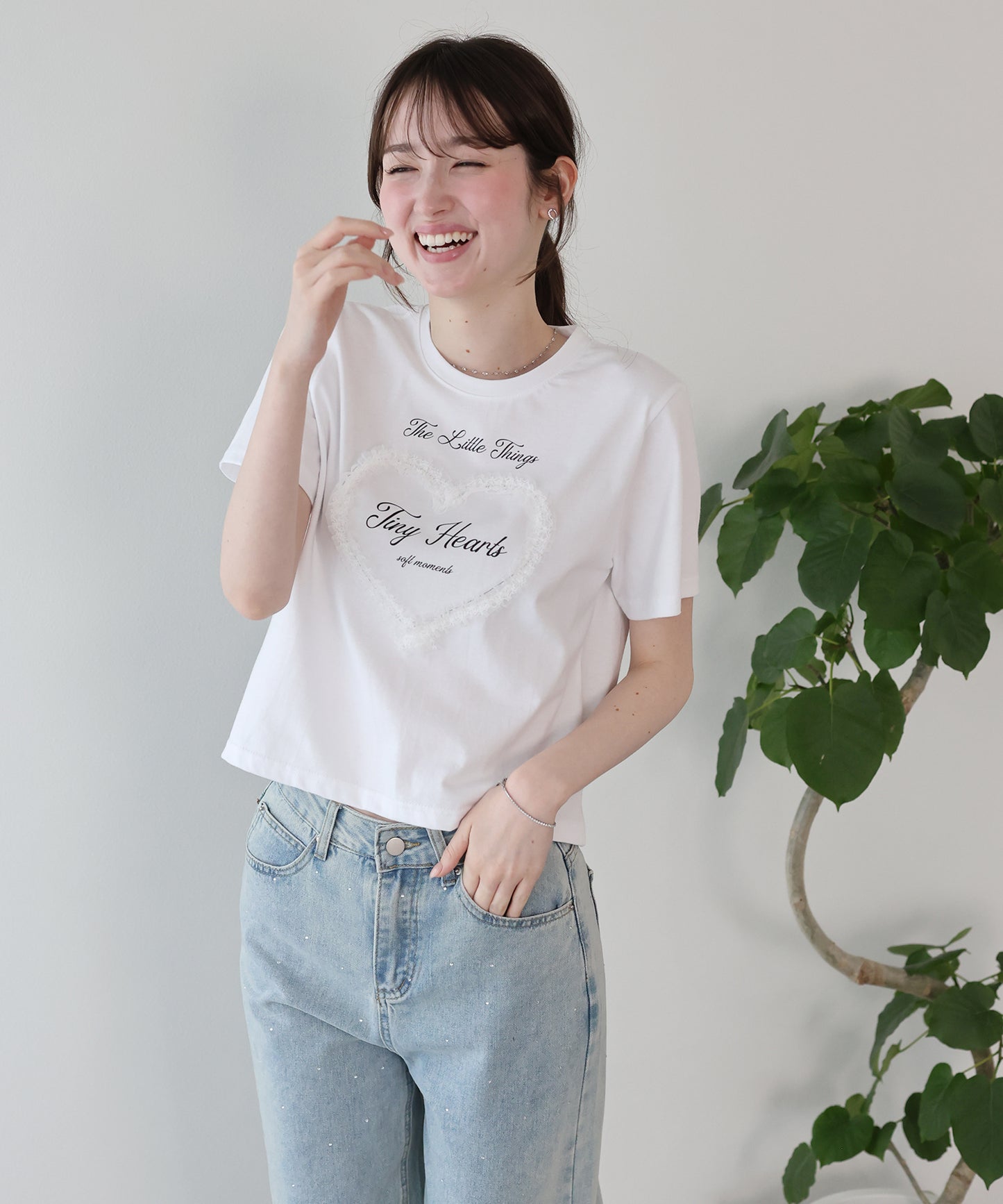 ハートレースショートTシャツ【メール便】