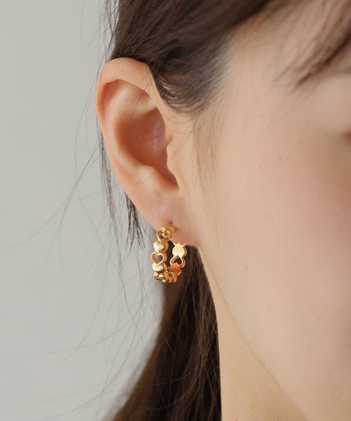Vintage silver 925 フープピアス　シルバー　ハート ハートピアス カラフル フープピアス シルバー925 CZ レディース