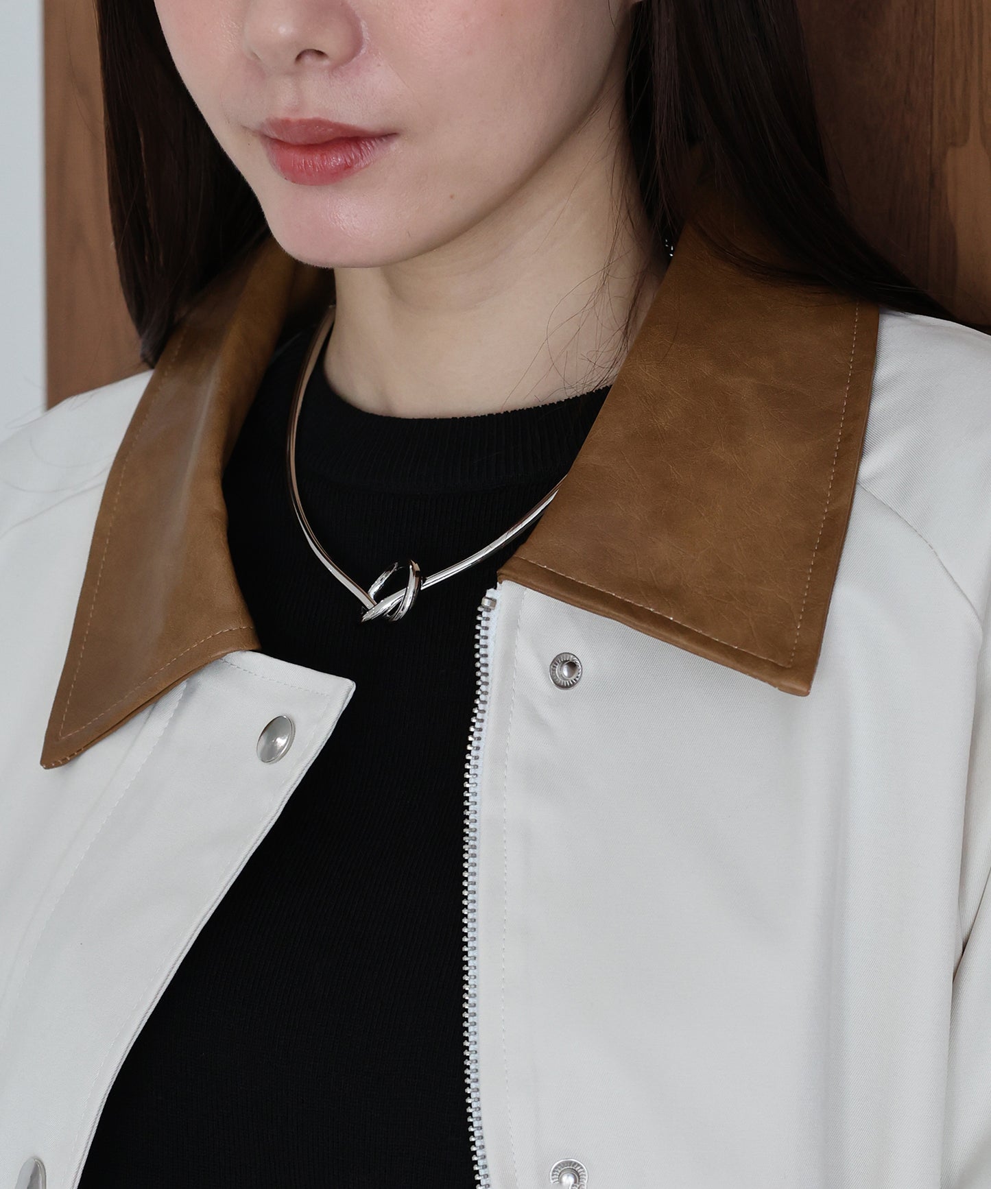 【早割5％OFF】レザー襟スプリングコート