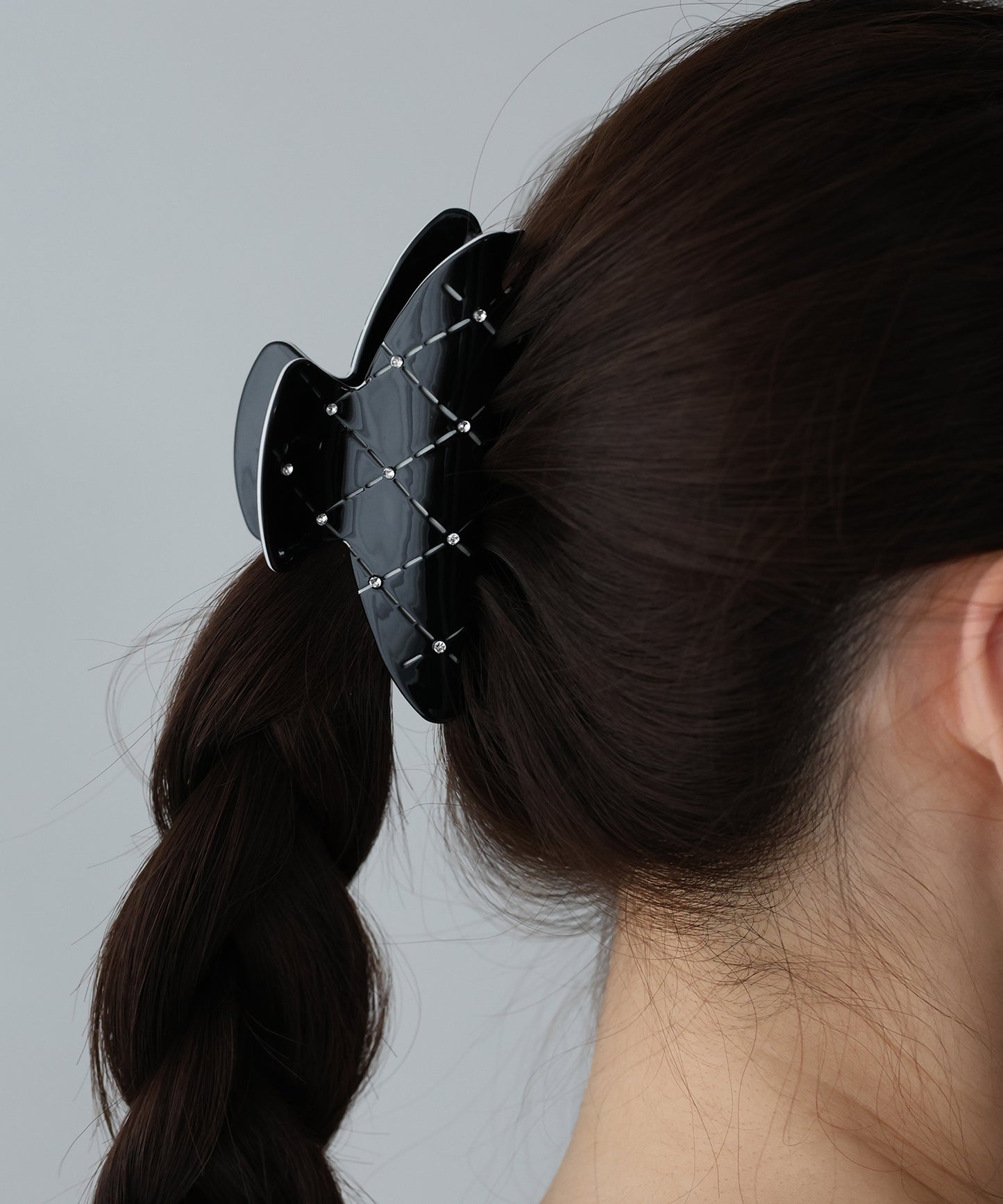 【早割5％OFF】ビジュー付きキルティングバンスクリップ