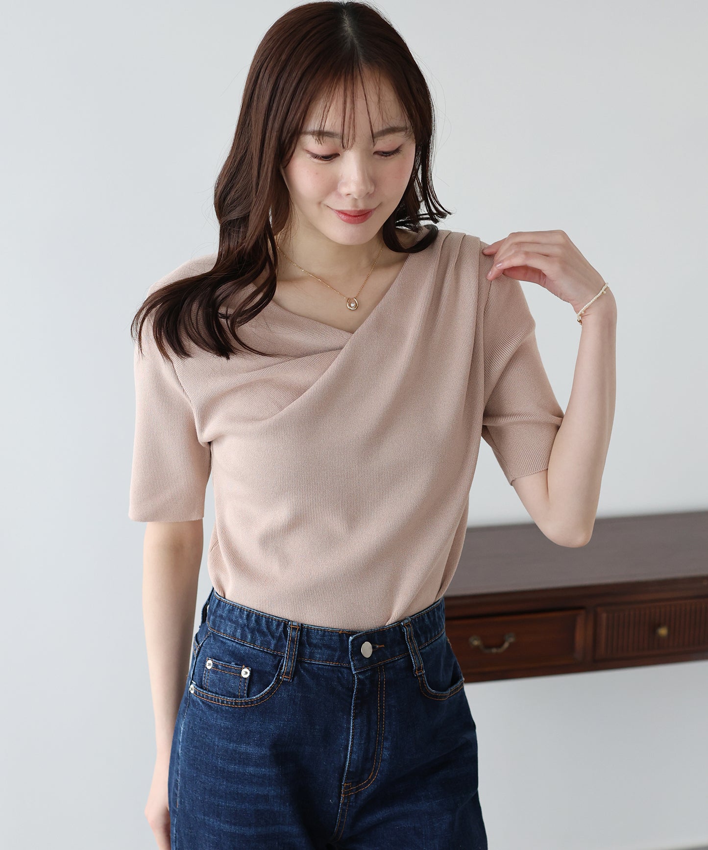 ドレープネックニット【ネコポス】