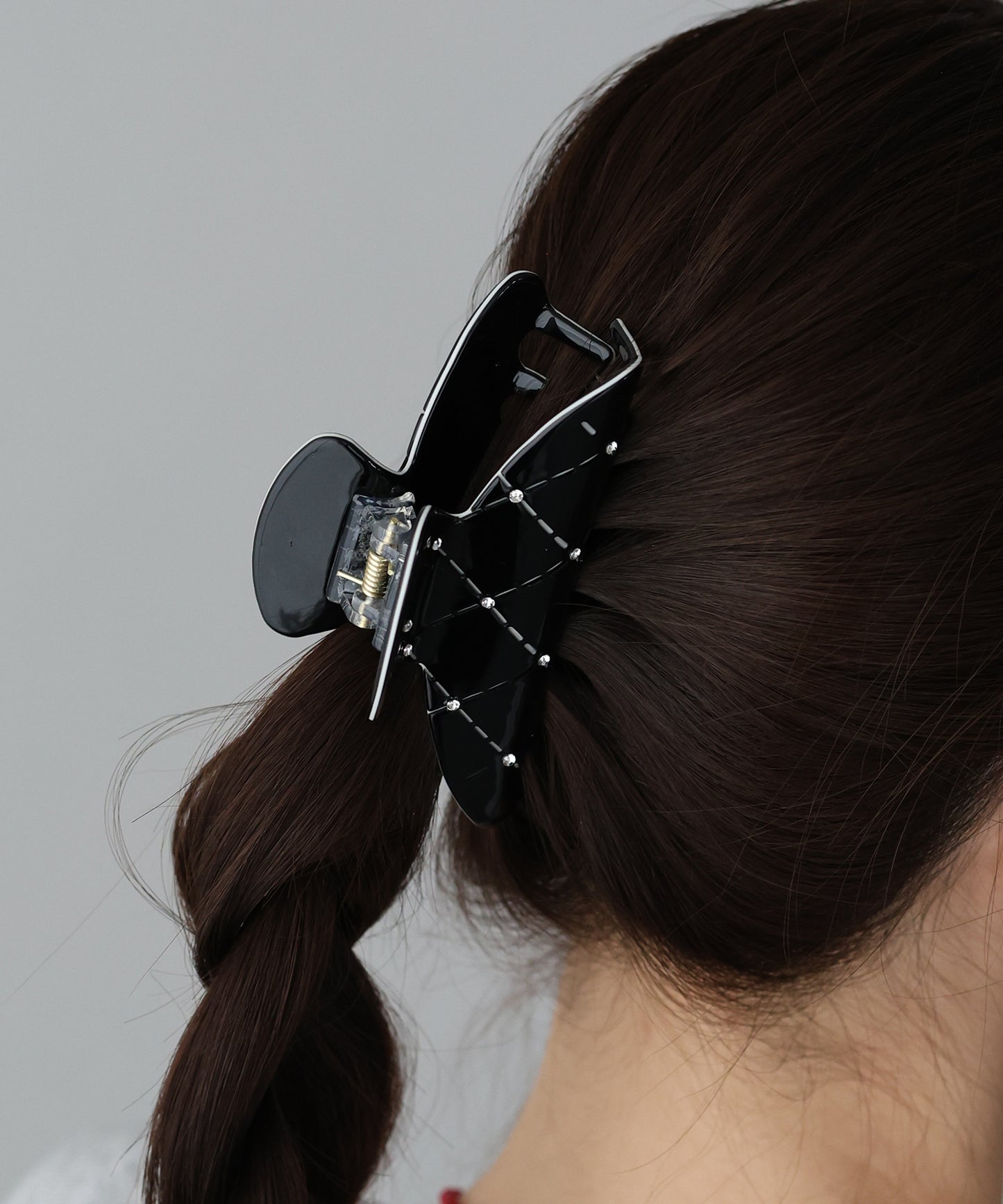 【早割5％OFF】ビジュー付きキルティングバンスクリップ