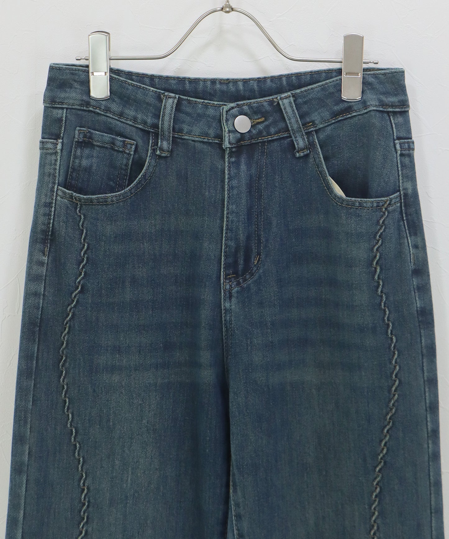 ウェーブラインデニムパンツ